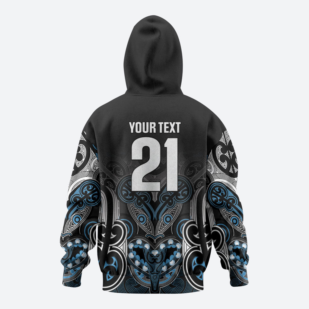 World Cricket Custom New Zealand Zip Hoodie Kia kaha nga Potae Pango LT9 - Polynesian Pride
