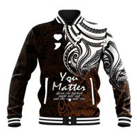 Your Matter Suicide Prevention Baseball Jacket Gold Polynesian Tribal LT9 Unisex Gold - Polynesian Pride