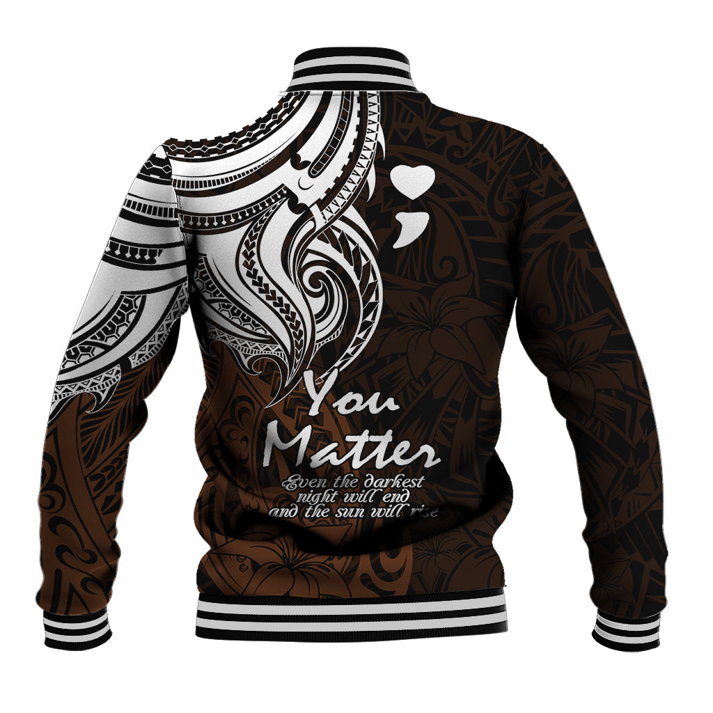 Your Matter Suicide Prevention Baseball Jacket Gold Polynesian Tribal LT9 - Polynesian Pride