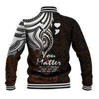 Your Matter Suicide Prevention Baseball Jacket Gold Polynesian Tribal LT9 - Polynesian Pride