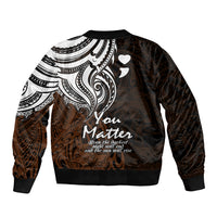 Your Matter Suicide Prevention Bomber Jacket Gold Polynesian Tribal LT9 - Polynesian Pride