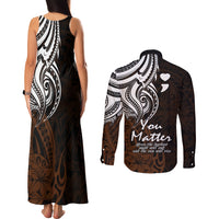 Your Matter Suicide Prevention Couples Matching Tank Maxi Dress and Long Sleeve Button Shirts Gold Polynesian Tribal LT9 - Polynesian Pride
