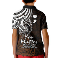 Your Matter Suicide Prevention Kid Polo Shirt Gold Polynesian Tribal LT9 - Polynesian Pride