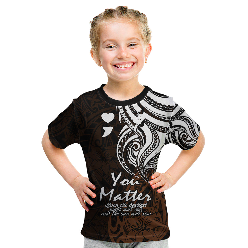 Your Matter Suicide Prevention Kid T Shirt Gold Polynesian Tribal LT9 Gold - Polynesian Pride