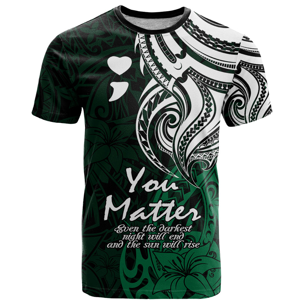 Your Matter Suicide Prevention T Shirt Green Polynesian Tribal LT9 Green - Polynesian Pride