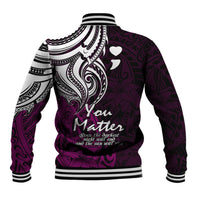 Your Matter Suicide Prevention Baseball Jacket Pink Polynesian Tribal LT9 - Polynesian Pride