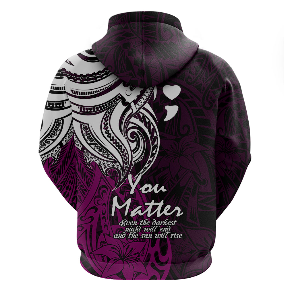Your Matter Suicide Prevention Hoodie Pink Polynesian Tribal LT9 - Polynesian Pride
