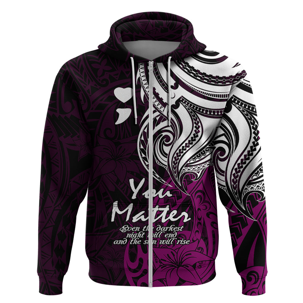 Your Matter Suicide Prevention Hoodie Pink Polynesian Tribal LT9 - Polynesian Pride