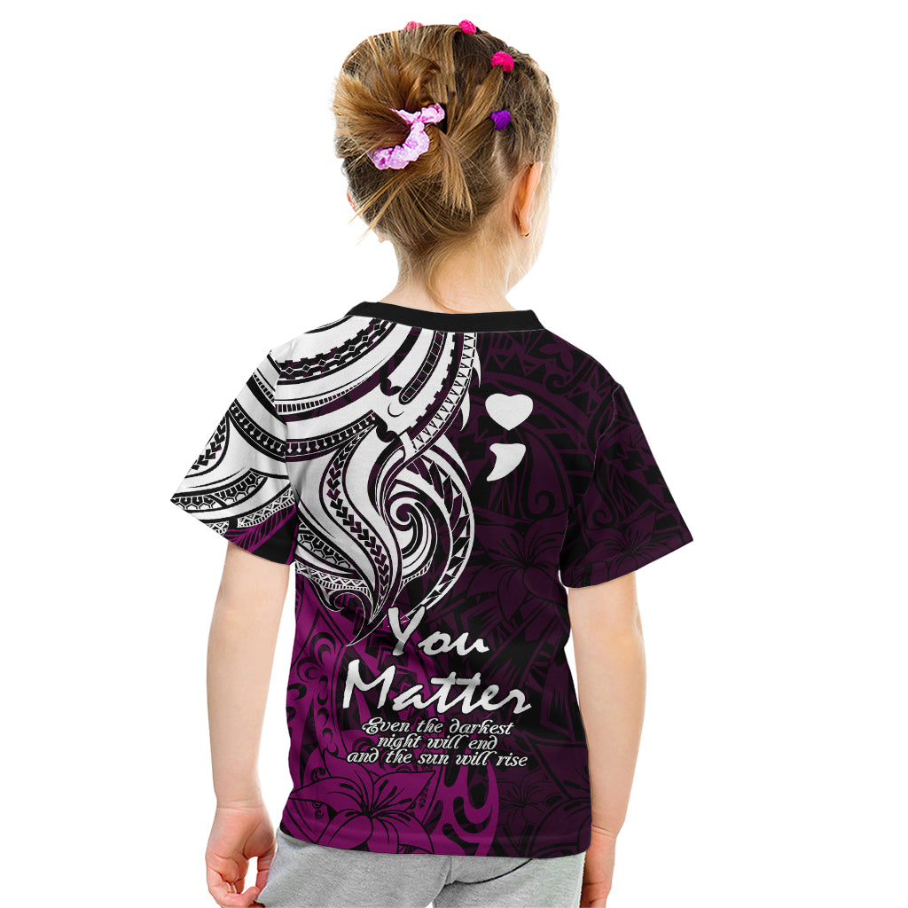 Your Matter Suicide Prevention Kid T Shirt Pink Polynesian Tribal LT9 - Polynesian Pride