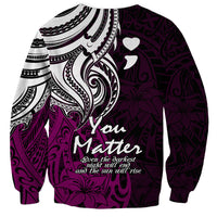 Your Matter Suicide Prevention Sweatshirt Pink Polynesian Tribal LT9 - Polynesian Pride