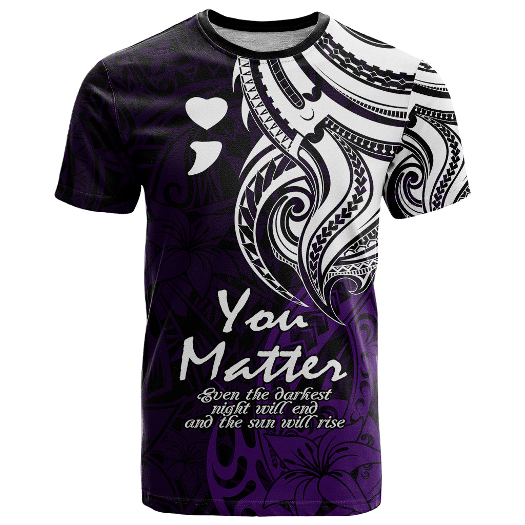 Your Matter Suicide Prevention T Shirt Purple Polynesian Tribal LT9 Purple - Polynesian Pride