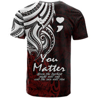 Your Matter Suicide Prevention T Shirt Red Polynesian Tribal LT9 - Polynesian Pride