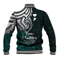 Your Matter Suicide Prevention Baseball Jacket Turqoise Polynesian Tribal LT9 - Polynesian Pride