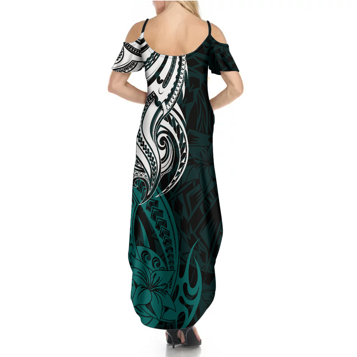 Your Matter Suicide Prevention Summer Maxi Dress Turqoise Polynesian Tribal LT9 - Polynesian Pride