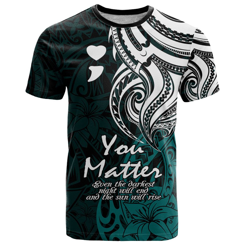 Your Matter Suicide Prevention T Shirt Turqoise Polynesian Tribal LT9 Turquoise - Polynesian Pride