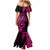 Papua New Guinea Island Mermaid Dress Bird of Paradise with Pink Polynesian Tribal LT9 - Polynesian Pride