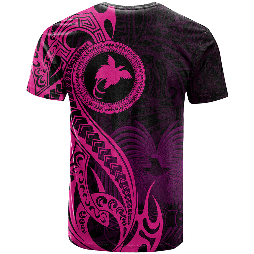 Papua New Guinea Island T Shirt Bird of Paradise with Pink Polynesian Tribal LT9 - Polynesian Pride