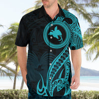 Papua New Guinea Island Hawaiian Shirt Bird of Paradise with Aqua Polynesian Tribal LT9 - Polynesian Pride