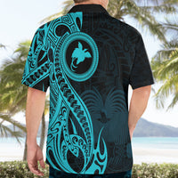 Papua New Guinea Island Hawaiian Shirt Bird of Paradise with Aqua Polynesian Tribal LT9 - Polynesian Pride
