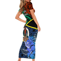 Tafea Day Family Matching Short Sleeve Bodycon Dress and Hawaiian Shirt Vanuatu Sand Drawing With Polynesian Pattern LT9 - Polynesian Pride