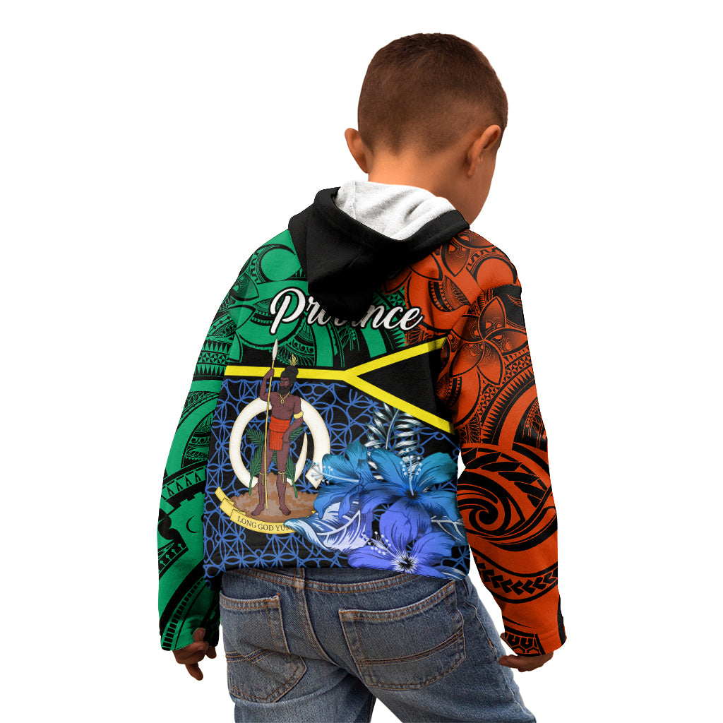 Tafea Day Kid Hoodie Vanuatu Sand Drawing With Polynesian Pattern LT9 - Polynesian Pride