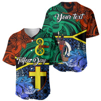 Personalised Tafea Day Baseball Jersey Vanuatu Sand Drawing With Polynesian Pattern LT9 - Polynesian Pride