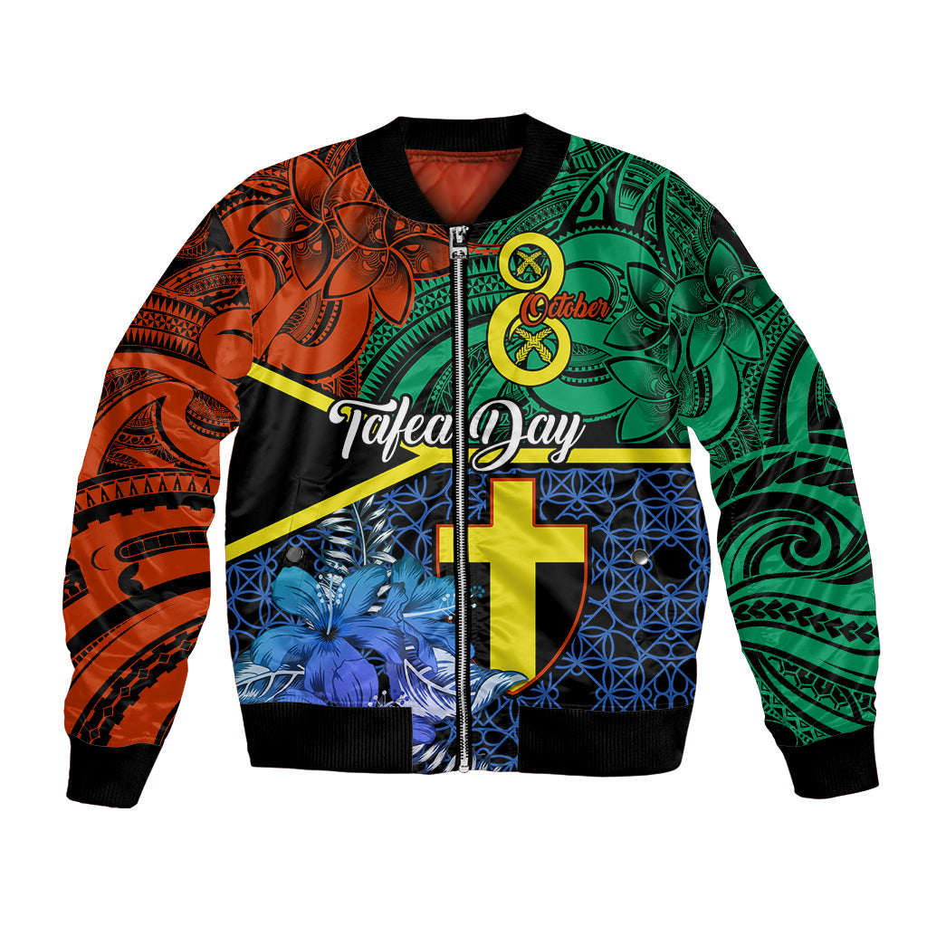 Personalised Tafea Day Bomber Jacket Vanuatu Sand Drawing With Polynesian Pattern LT9 Unisex Blue - Polynesian Pride