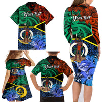 Personalised Tafea Day Family Matching Long Sleeve Bodycon Dress and Hawaiian Shirt Vanuatu Sand Drawing With Polynesian Pattern LT9 - Polynesian Pride