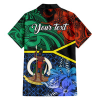 Personalised Tafea Day Family Matching Short Sleeve Bodycon Dress and Hawaiian Shirt Vanuatu Sand Drawing With Polynesian Pattern LT9 - Polynesian Pride