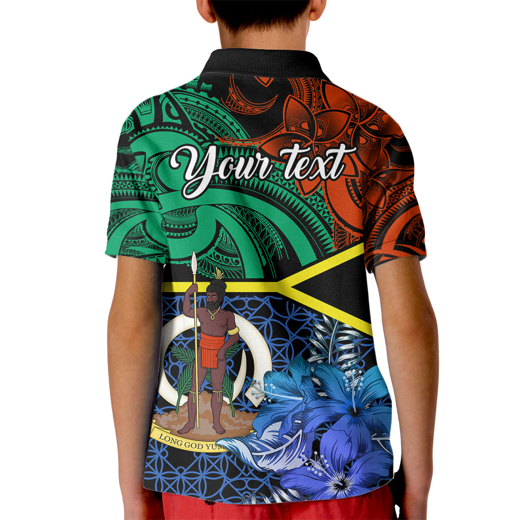Personalised Tafea Day Kid Polo Shirt Vanuatu Sand Drawing With Polynesian Pattern LT9 - Polynesian Pride