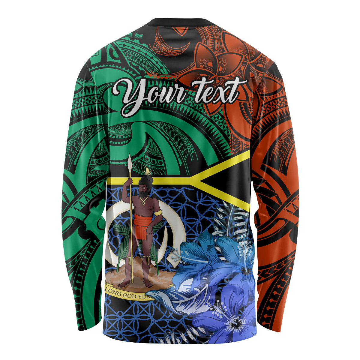 Personalised Tafea Day Long Sleeve Shirt Vanuatu Sand Drawing With Polynesian Pattern LT9 - Polynesian Pride