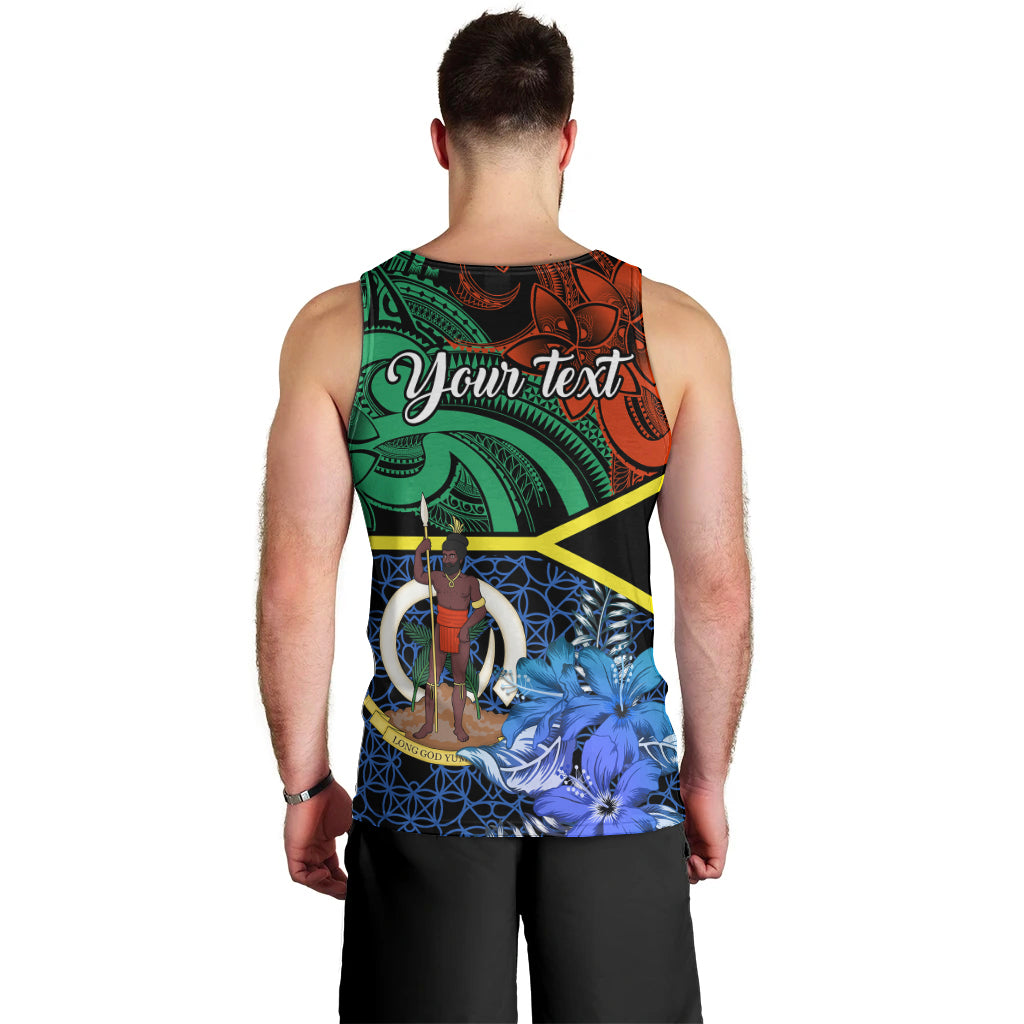 Personalised Tafea Day Men Tank Top Vanuatu Sand Drawing With Polynesian Pattern LT9 - Polynesian Pride