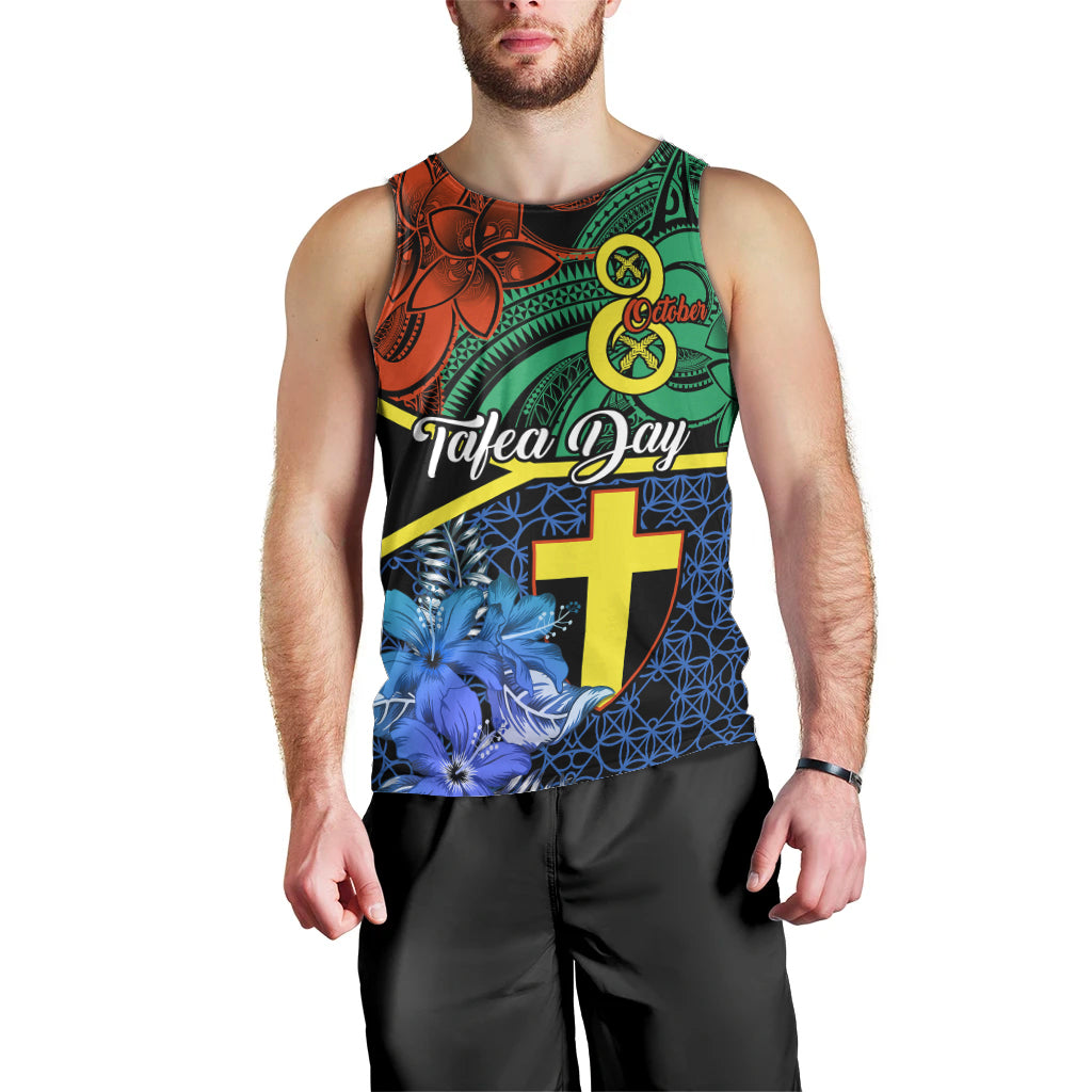 Personalised Tafea Day Men Tank Top Vanuatu Sand Drawing With Polynesian Pattern LT9 - Polynesian Pride