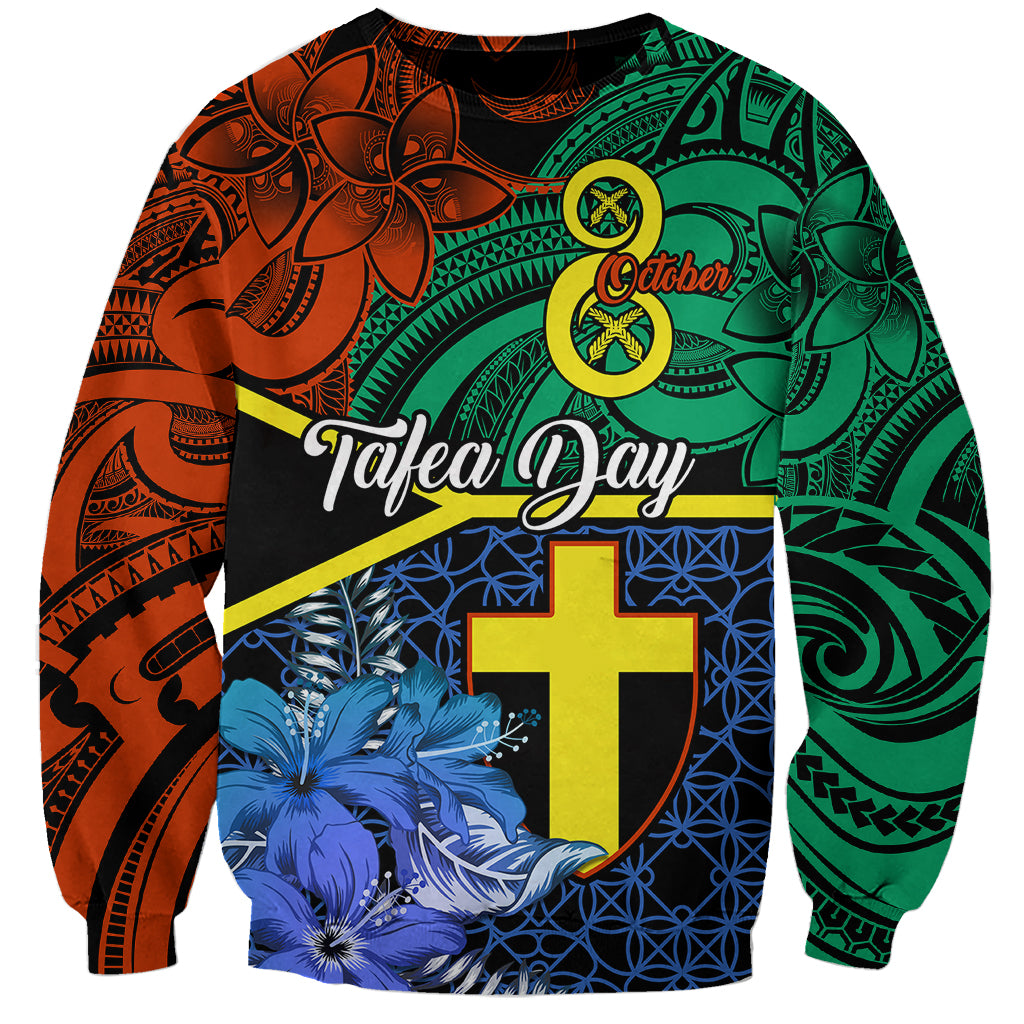 Personalised Tafea Day Sweatshirt Vanuatu Sand Drawing With Polynesian Pattern LT9 Unisex Blue - Polynesian Pride