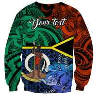 Personalised Tafea Day Sweatshirt Vanuatu Sand Drawing With Polynesian Pattern LT9 - Polynesian Pride