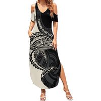 personalised-polynesia-fishing-summer-maxi-dress-with-maori-hei-matau-fish-hook-gold-art