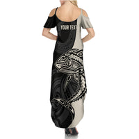 personalised-polynesia-fishing-summer-maxi-dress-with-maori-hei-matau-fish-hook-gold-art