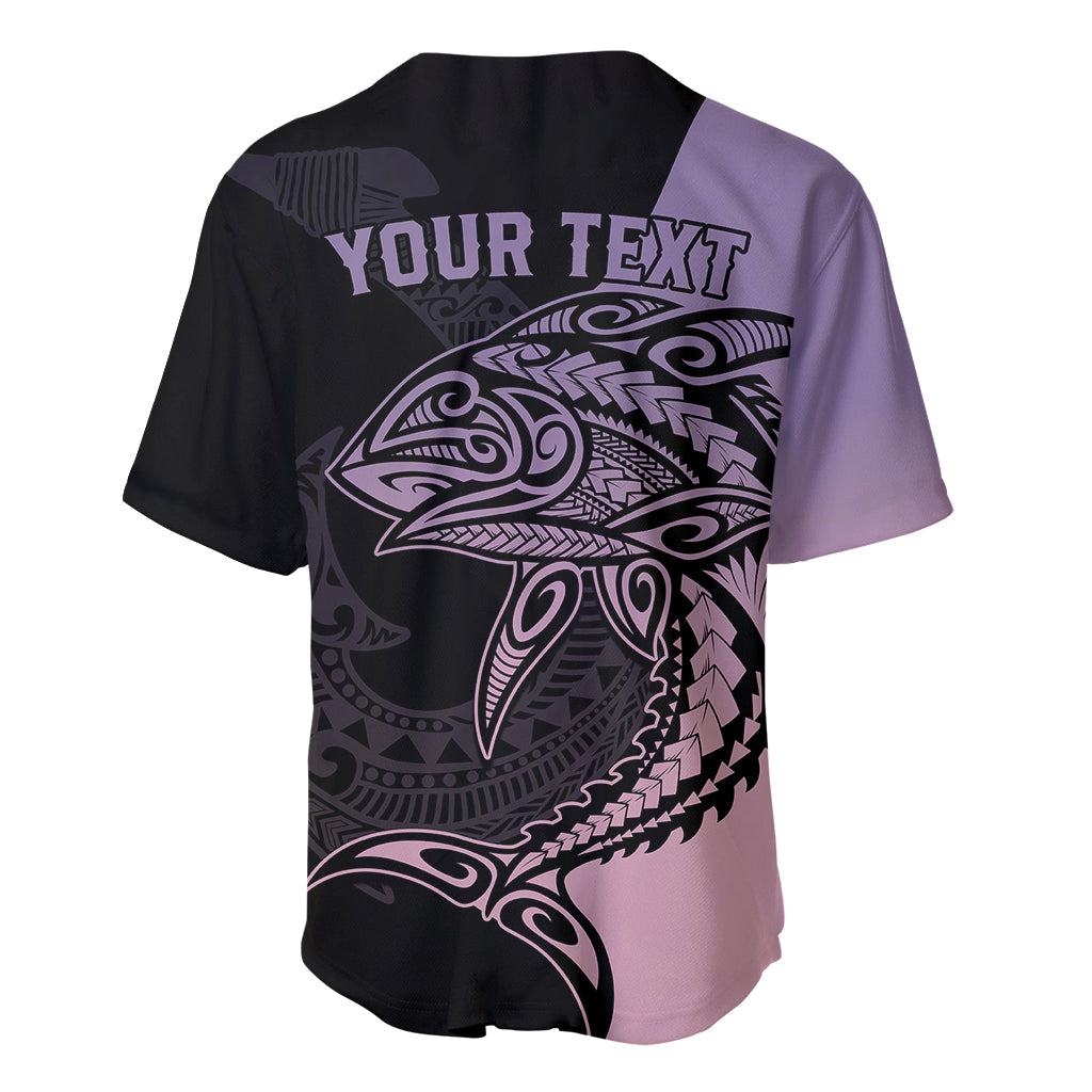 Personalised Polynesia Fishing Baseball Jersey With Maori Hei Matau Fish Hook Pastel Art LT9 - Polynesian Pride