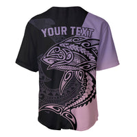 Personalised Polynesia Fishing Baseball Jersey With Maori Hei Matau Fish Hook Pastel Art LT9 - Polynesian Pride