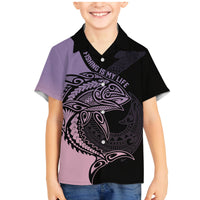 Personalised Polynesia Fishing Family Matching Mermaid Dress and Hawaiian Shirt With Maori Hei Matau Fish Hook Pastel Art LT9 Son's Shirt Pastel - Polynesian Pride