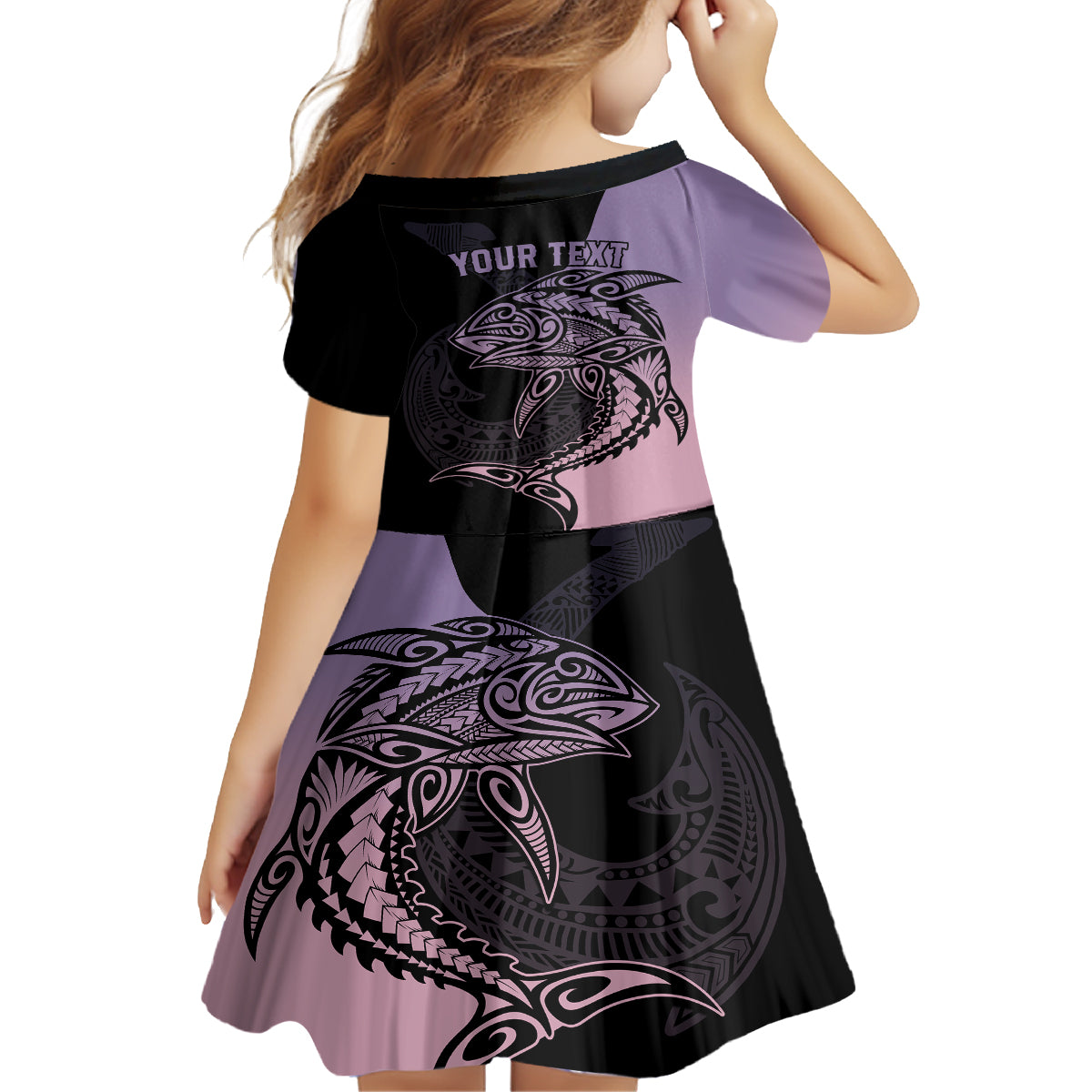 Personalised Polynesia Fishing Family Matching Off Shoulder Short Dress and Hawaiian Shirt With Maori Hei Matau Fish Hook Pastel Art LT9 - Polynesian Pride