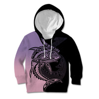 Personalised Polynesia Fishing Kid Hoodie With Maori Hei Matau Fish Hook Pastel Art LT9 Hoodie Pastel - Polynesian Pride