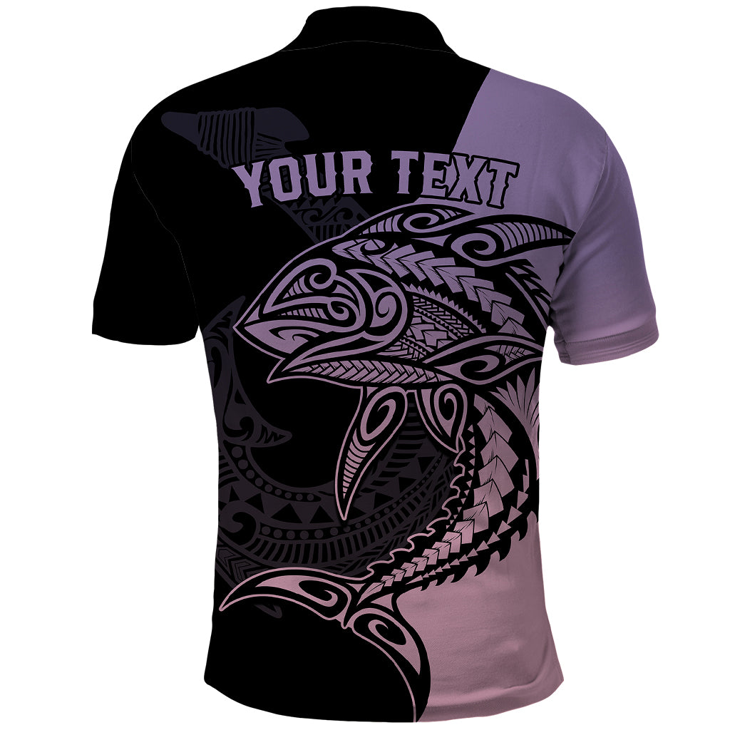 Personalised Polynesia Fishing Polo Shirt With Maori Hei Matau Fish Hook Pastel Art LT9 - Polynesian Pride