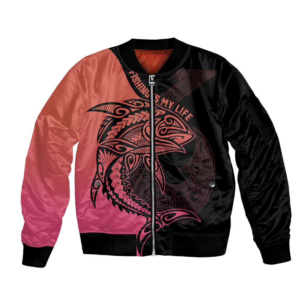 personalised-polynesia-fishing-sleeve-zip-bomber-jacket-with-maori-hei-matau-fish-hook-pink-art