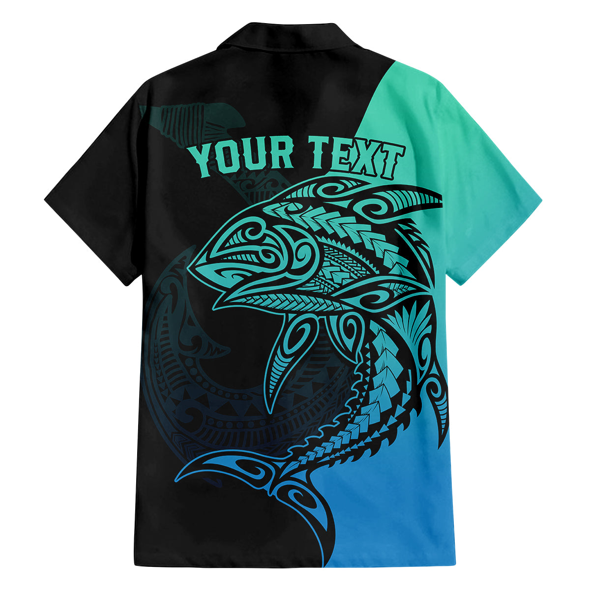 Personalised Polynesia Fishing Family Matching Off Shoulder Maxi Dress and Hawaiian Shirt With Maori Hei Matau Fish Hook Turquoise Art LT9 - Polynesian Pride