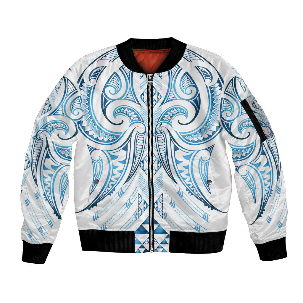 Maori Rugby Custom Ngaru Mangopare Sleeve Zip Bomber Jacket Kahui Whetu Niho Taniwha Motif LT9 Unisex Galaxy - Polynesian Pride