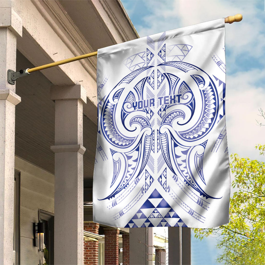 Maori Rugby Custom Ngaru Mangopare Garden Flag Kikorangi Niho Taniwha Motif LT9 House Flag Blue - Polynesian Pride