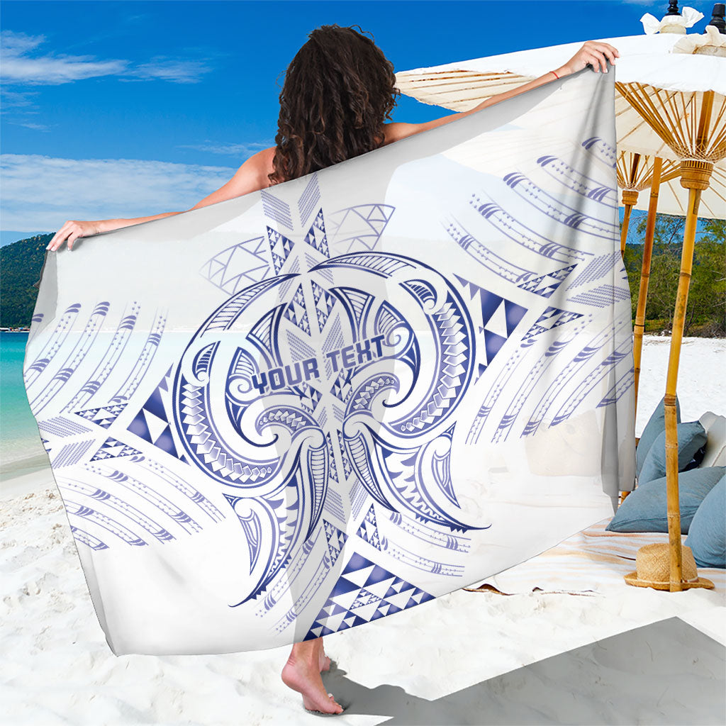 Maori Rugby Custom Ngaru Mangopare Sarong Kikorangi Niho Taniwha Motif LT9 One Size 44 x 66 inches Blue - Polynesian Pride