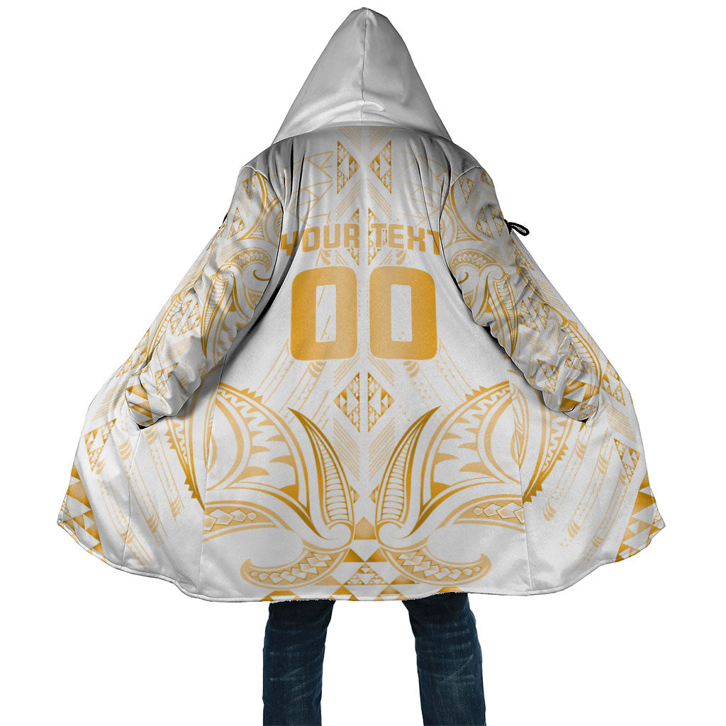 Maori Rugby Custom Ngaru Mangopare Cloak Koura Niho Taniwha Motif LT9 Unisex Gold - Polynesian Pride