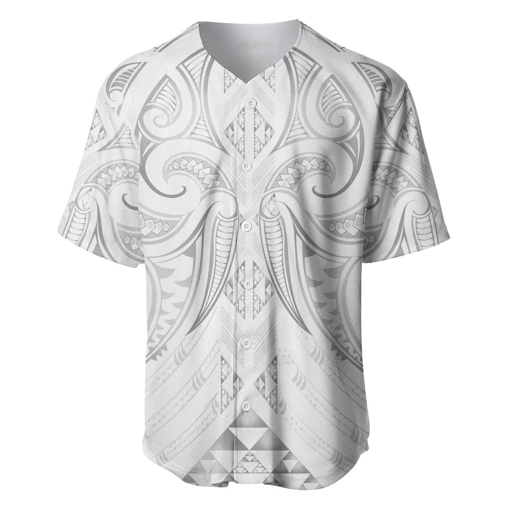 Maori Rugby Custom Ngaru Mangopare Baseball Jersey Kiwikiwi Niho Taniwha Motif LT9 Grey - Polynesian Pride